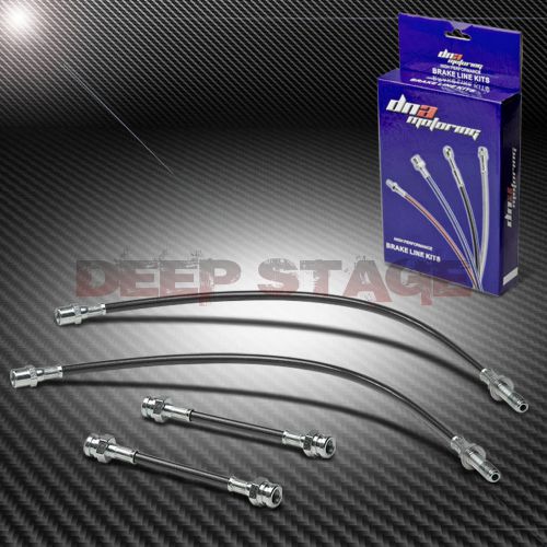 Stainless ss braided hose racing brake line 93-98 vw golf/jetta mk3 typ 1h black