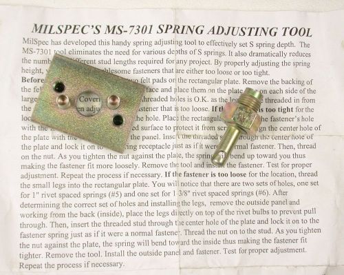 Spring adjusting tool by milspec for dzus &amp; other quarter turn fasteners