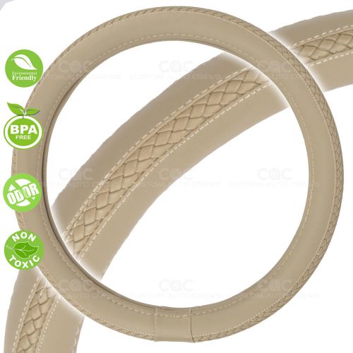 Braids steering wheel cover for car suv genuine odorless material beige