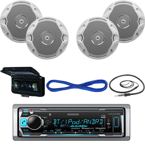 Kmr-m315bt bluetooth usb marine receiver, cover, 6.5&#034; speakers w/ wires, antenna