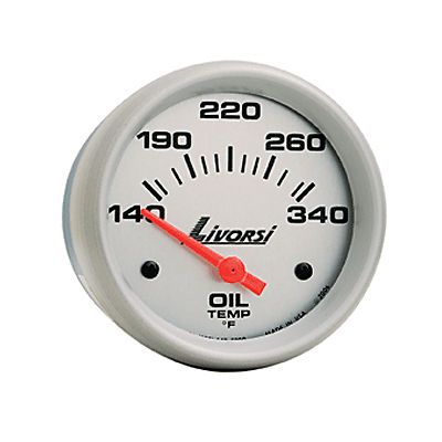 Livorsi electric automotive 140-340°f oil temperature gauge platinum 2 5/8&#034;
