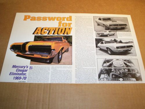 69 70 1969 1970 mercury cougar eliminator magazine article