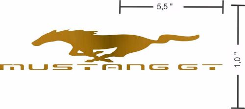 Chevrolet mustang chrome golden color label  (2 stickers)