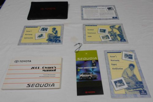 2001 toyota sequoia owner manual 6/pc.set &amp; black toyota factory case - oem,,