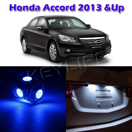 6x super bright blue interior led light lamp package for honda accord 2013 & up