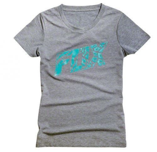 Fox racing bonnie womens tech short sleeve t-shirt heather graphite/gray