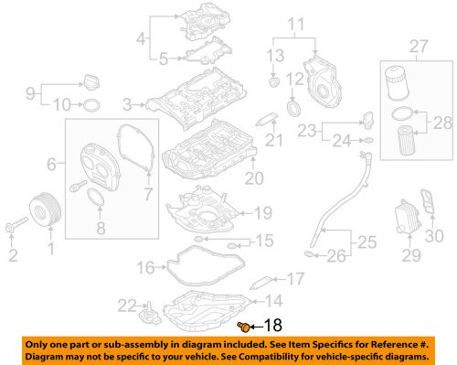 Vw volkswagen oem 15-16 golf engine parts-drain plug 06l103801