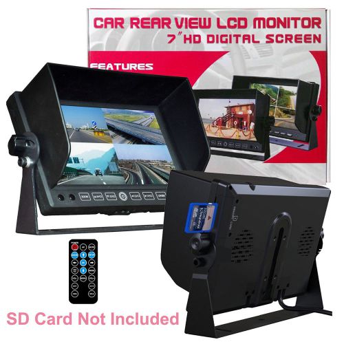 7&#034; digital quad / split screen monitor built- in dvr for backup security system