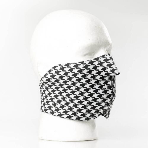 Houndstooth black neoprene half ski mask reversible snowboard biker face mask