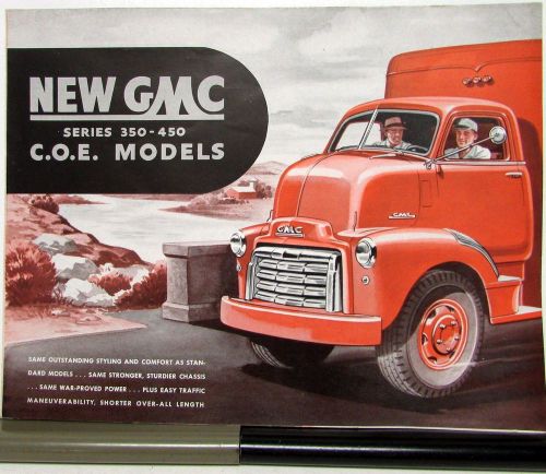 1949 gmc 350 through 450 coe models trucks original sales brochure folder