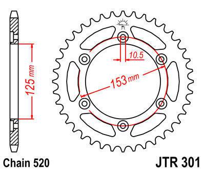 Jt sprocket rear 48t steel fits honda xr250 r pro link 1990-1995