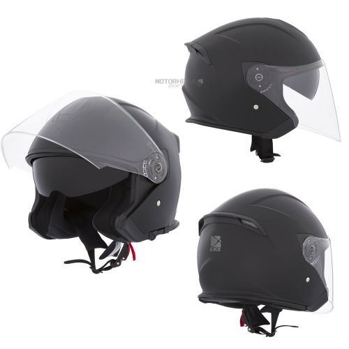 Motorcycle helmet open face ckx razor rsv one black mat small adult