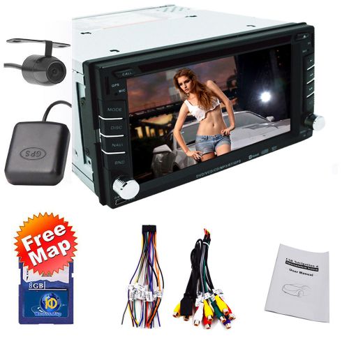 Gps navigation 2din car stereo dvd mp3 player bluetooth auto radio ipod mp4+cam