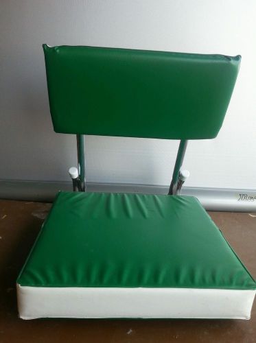 Vintage folding boat stadium seat chair green retro
