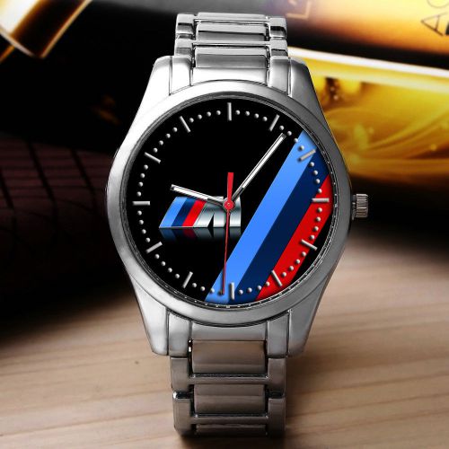 Bmw m power logo stripes black sport metal unisex watches design 2016