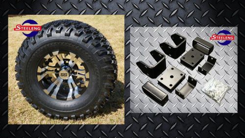 Ezgo txt gas golf cart 4&#034; block lift kit + 10&#034; vampire wheels and 22&#034; at tires