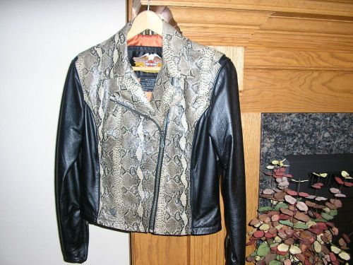 Harley davidson leather jacket ladies size small snake print