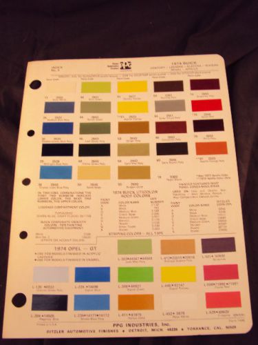 1974 74 buick riviera century paint colors chip pages