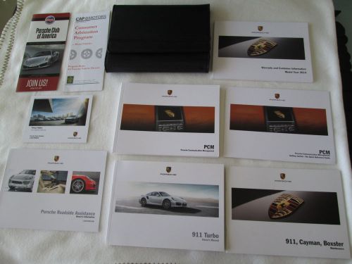 2014 porsche 991 turbo &amp; s owner&#039;s manual, pcm nav book, 911 service book, case