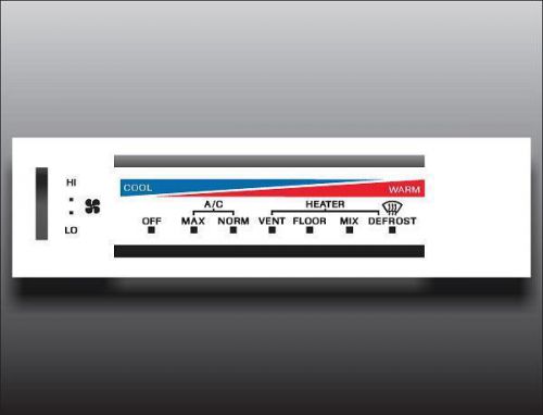 1980-1986 ford f150 f250 f350 truck white heater control switch overlay hvac