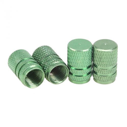 4x green vehicle aluminum wheel air tire tyre rims stem valve caps car