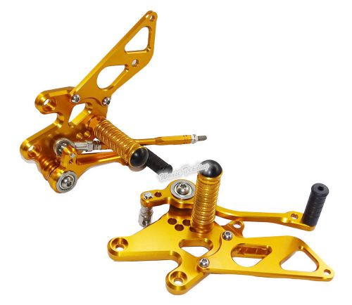 Adjustable rearset rear set foot rest peg gold for 2008-2012 kawasaki ninja 250r