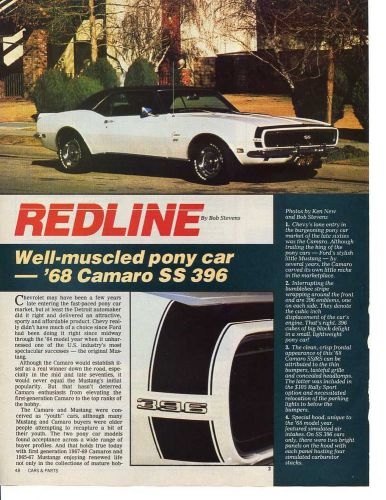 1968 chevrolet camaro ss 396 hardtop 4 page color article