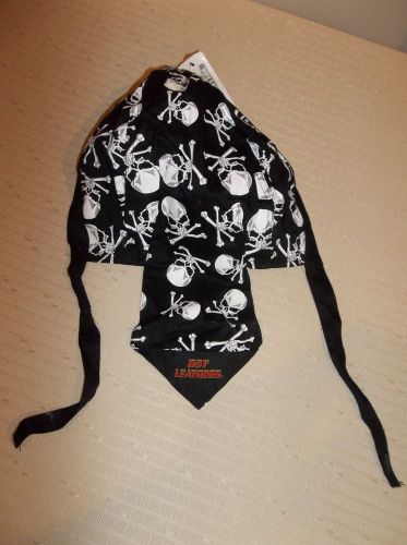 Hot leathers skull &amp; crossbones bandana biker do rag head wrap skull cap doo rag