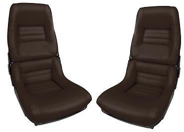 1979-1982 corvette 100% leather seat covers - dark brown