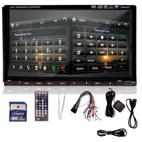 Updated 7&#034; double 2 din car cd/dvd player radio ipod navigation gps usb/sd/bt