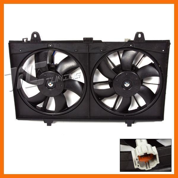 2007-2012 nissan sentra condenser radiator cooling fan blade+dual motor+shroud