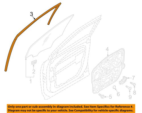 Hyundai oem 13-15 santa fe front door-run channel left 825302w000