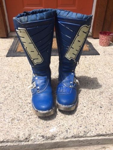 Vintage retro 1987 thor mx motocross racing boots great condition rare blue leat