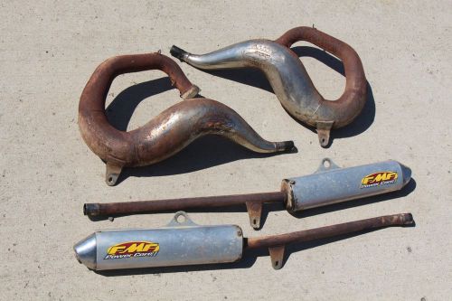 1987-2006 yamaha banshee fmf gold fatty chrome exhaust pipes &amp; silencers k-6