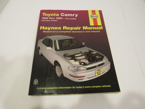 Repair manual haynes 92006 fits 1992-1996 toyota camry all models