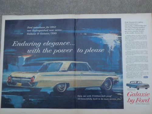 Vintage 1962 ford galaxie 500 magazine centerfold ad