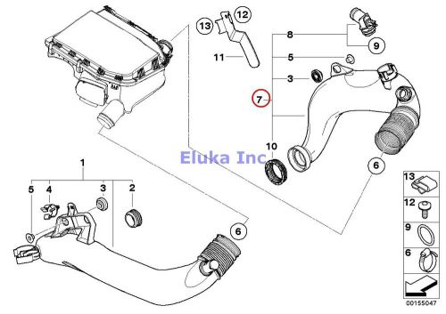 Bmw genuine air duct fuel system intake muffler air duct e82 e88 e89 e90 550