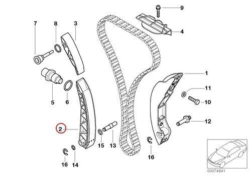 Bmw genuine timing chain rail tensioning rail right lower e46 e85 e86 z3