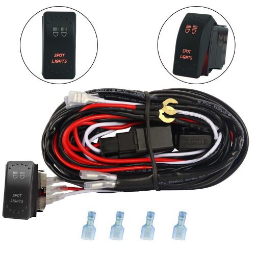 Wiring harness relay orange spot led light laser rocker switch on-off fog truck