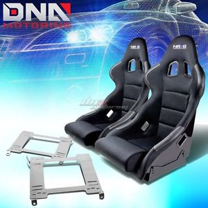 Nrg type-r deep bucket racing seats+full stainless bracket for 99-04 mustang sn