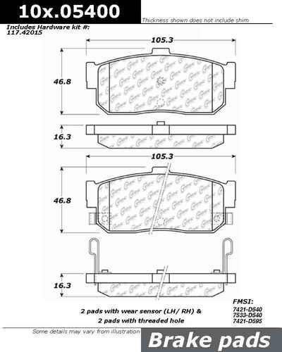 Centric 106.05400 brake pad or shoe, rear