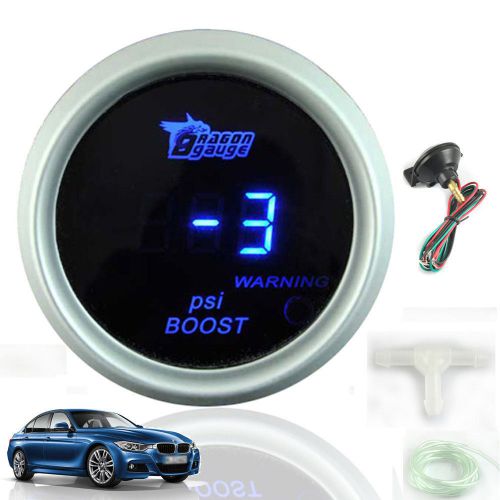 New car motor 2&#034; 52mm blue digital led -14~29 psi boost gauge meter us stock