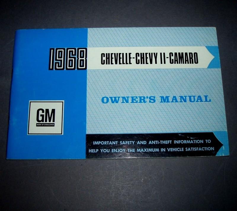 1968 chevrolet gm canada nos orig. camaro chevelle nova owners manual ss ss396