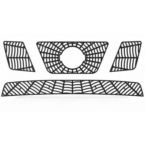 Nissan frontier 05-08 black spider web front metal grille trim cover insert