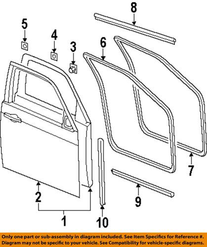 Mopar oem 5112130ab front door-front weather strip