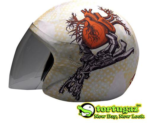 Heart hand new helmet cover design for open face motorcycle by tortugaz 