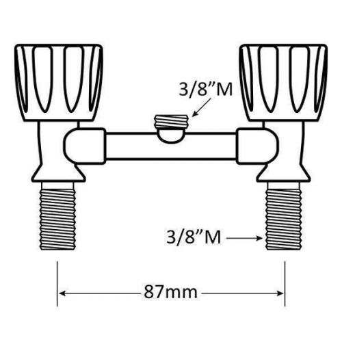 Mixer tap set caravan boat twin knob with chrome handles,  new italian made