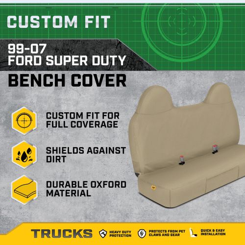 Cat front bench seat cover with pockets, custom fit for ford f250 / f350 / f4...