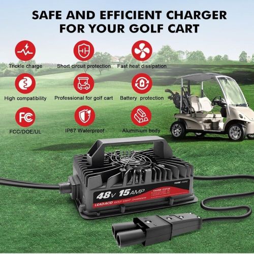 15 amp 48 volt golf cart battery charger for yamaha g19-g22 carts