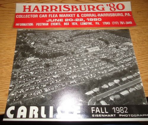 1982 carlisle aerial photo &amp; a 1980 harrisburg car flea market bumper sticker